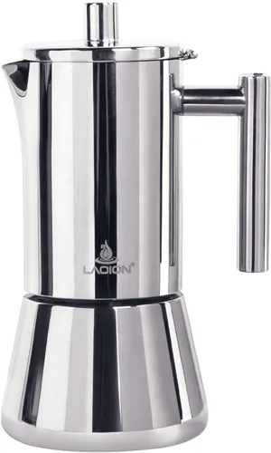 Vista 8 de LAOION Cafetera de Espresso para Estufa, Olla Moka de 6 Tazas 10 oz, Cafetera Cubana y Italiana de Acero Inoxidable para Cafetera Cubana, Compatible