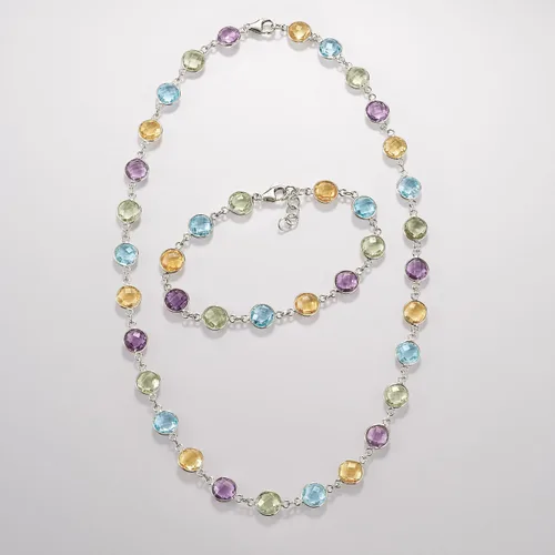 Vista 3 de Ross-Simons 18.40 ct. t.w. Bezel-Set Multi-Stone Bracelet in Sterling Silver