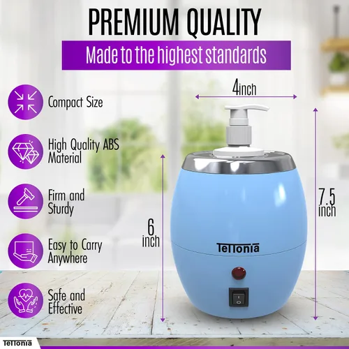Vista 5 de Calentador de botellas de aceite/loción para masaje, temperatura automática (pastel azul)