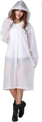 Vista 8 de Piloto de lluvia ligero con capucha impermeable Sister Amy para mujer, largo para el aire libre Azul