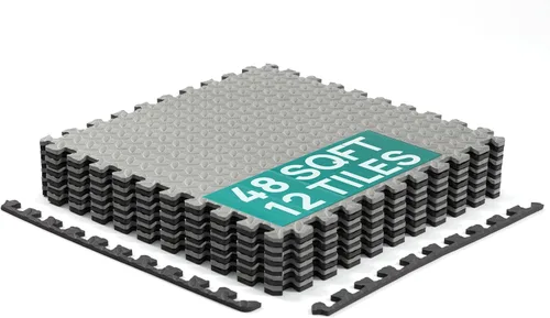 Vista 5 de Yes4All 24SQFT-120SQFT - Tapete de ejercicio de rompecabezas para gimnasio en casa, baldosas de espuma EVA entrelazadas con borde