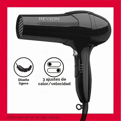 Vista 3 de Revlon Secador de pelo ligero 1875W Para un peinado suave y fácil (negro)