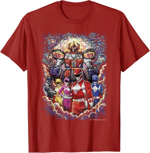 Vista 16 de Power Rangers Mighty Morphin' Megazord Starry Night Poster Camiseta