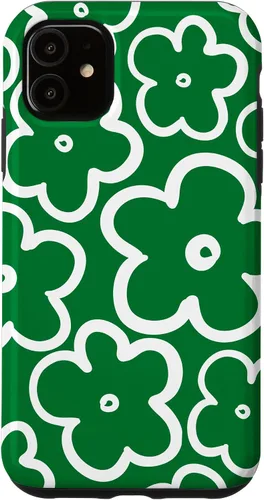 Vista 6 de Funda para iPhone 12 Pro Max con diseño de flores silvestres grandes, color verde y blanco