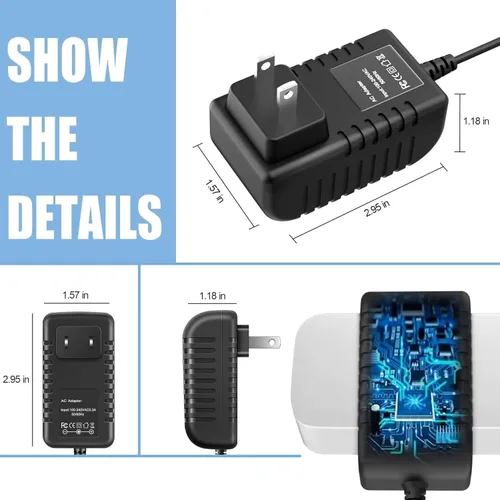 Vista 3 de Adaptador de 12 V CA/CC compatible con ONN. Watch 4K Google TV Streaming Device Negro 100135769 (Nuevo 2024) 12VDC DC12V 12voltios 12.0 voltios