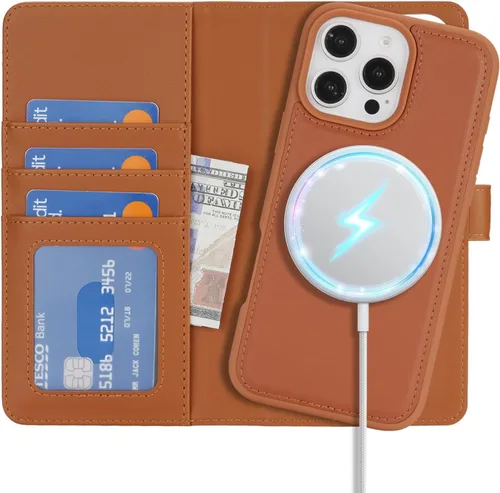 Vista 32 de Havaya Magsafe - Funda para iPhone 11 Pro Max, compatible con 2 en 1, desmontable con tarjetero de piel sintética, ranuras para tarjetas de crédito