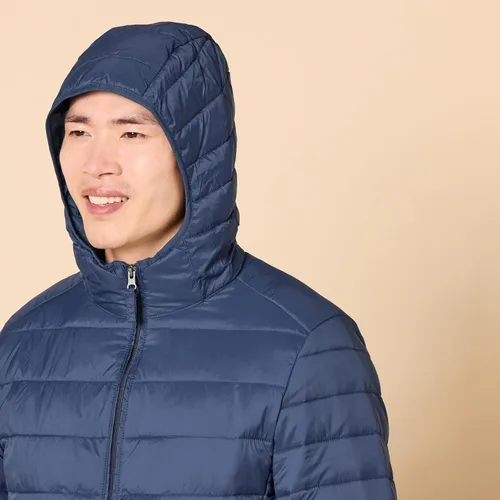 Vista 5 de Tienda Essentials Chaqueta acolchada con capucha ligera y resistente al agua para hombre