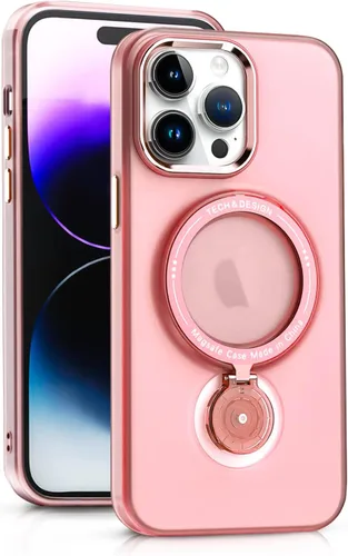 Vista 8 de Funda magnética con soporte para iPhone 14 Pro, compatible con MagSafe, grado MIL, doble capa a prueba de golpes con parte trasera dura mate, funda