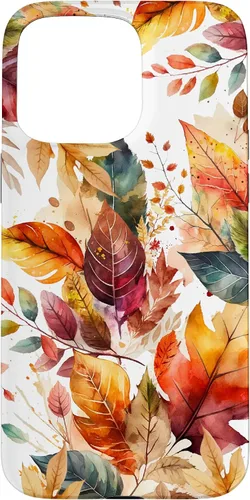 Vista 28 de Funda para iPhone 16 Aesthetic Autumn Fall Colorful Leaves Watercolor Art