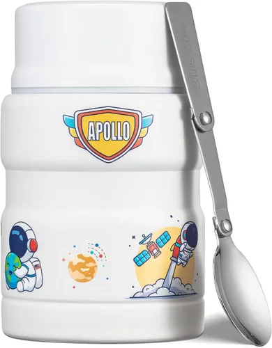 Vista 13 de Charcy Termo de 17oz para alimentos calientes, contenedor de comida aislado para almuerzo con cuchara plegable QB - Negro