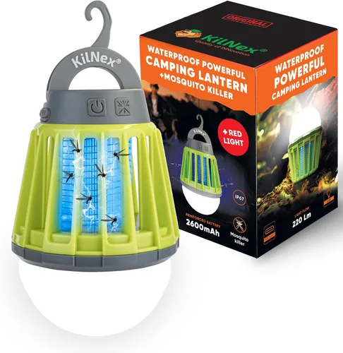 Vista 7 de Linterna de camping con protección contra mosquitos 220 lúmenes Batería recargable, carga USB tipo C Impermeable IP67 Luz blanca y roja