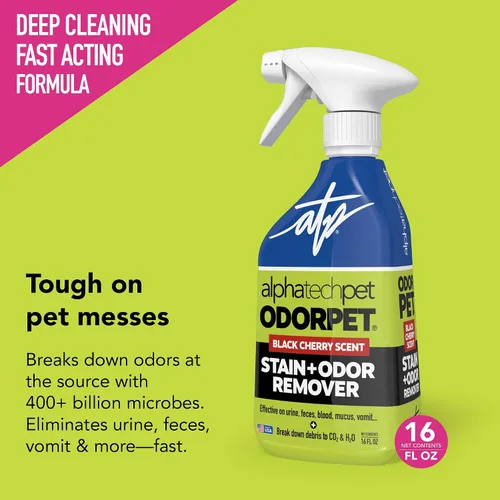 Vista 2 de ATP OdorPet - Spray removedor de manchas y olores, aroma a cereza negra, 16