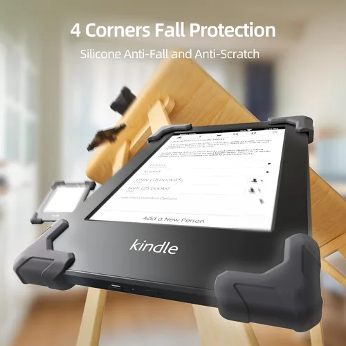 Vista 2 de ELETIUO Correa de mano para Kindle/Kobo/Kindle/E-Readers de 6 pulgadas, Paperwhite 7-10 Gen, paquete de 2 agarraderas ergonómicas de silicona Negro