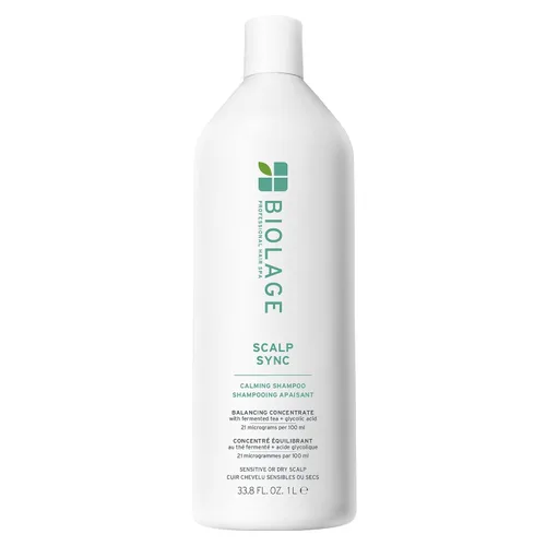 Vista 10 de Biolage Scalp Sync Calming Shampoo - Gently Cleanses Dry & Sensitive Scalps, Hydrates & Soothes, Fermented Tea Blend & Glycolic Acid, Vegan &