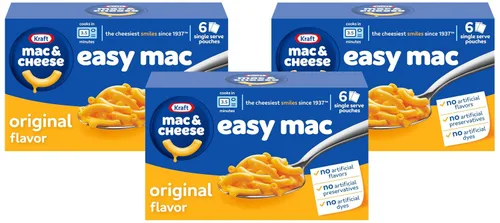 Vista 11 de Kraft Easy Mac Original Macarrones & Cheese Cena apta para microondas (6 paquetes)