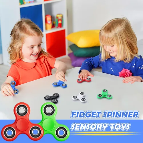 Vista 3 de SCIONE Fidget Spinners - Paquete de 5 juguetes sensoriales para aliviar el estrés para adultos y niños, juguetes para reducir la ansiedad, rellenos