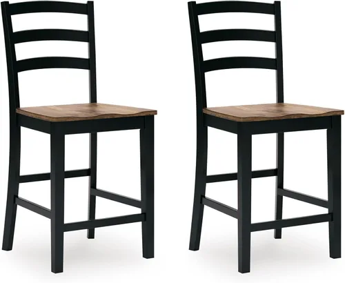 Vista 13 de Signature Design by Ashley Wildenauer Farmhouse - Banco de comedor de 50 pulgadas, marrón oscuro y negro