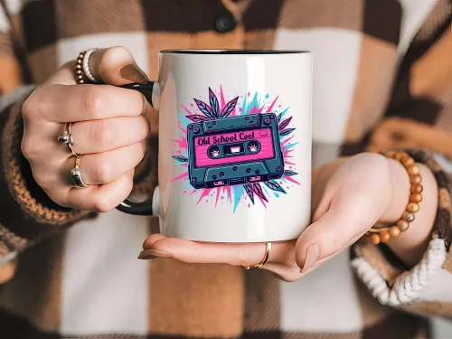 Vista 6 de Taza de café divertida, diseño de cassette para amantes de la música retro, nostalgia musical de los años 80, taza única para músicos, taza