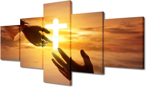 Vista 124 de TUMOVO Decoración de pared de iglesia cristiana de 3 paneles, imágenes de la resurrección de Jesús para sala de estar, dormitorio, cocina