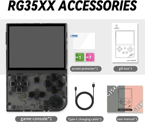 Vista 7 de RG35XX - Consola de juegos portátil retro Sistema Linux HD y salida de TV Pantalla IPS de 3.5 pulgadas Tarjeta TF 64G Tarjeta TF 5500+