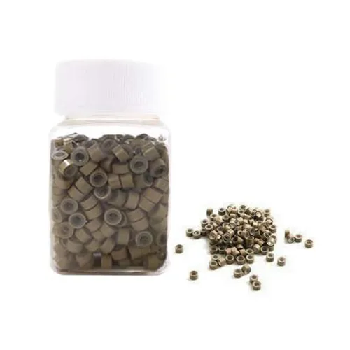 Vista 10 de 500 anillos de silicona con microeslabones de 0.197 in para extensiones de cabello, herramientas de microenlaces de aluminio para extensiones