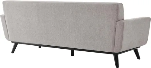 Vista 7 de Modway Engage - Sofá moderno de tela texturizada con respaldo copetudo en gris claro