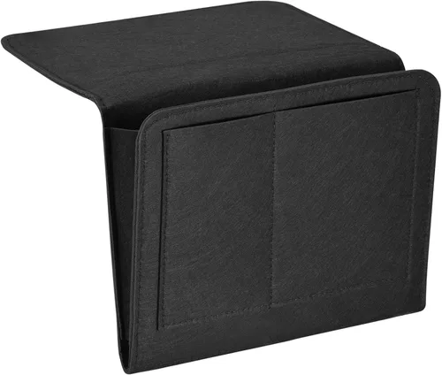 Vista 22 de PATIKIL Organizador de mesita de noche de 11 pulgadas, organizador de cama colgante de 5 bolsillos de fieltro suave, organizador de almacenamiento