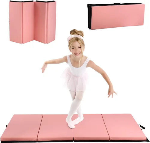 Vista 8 de BLKMTY Gymnastics Mats, Folding Exercise Mat Gym Yoga Aerobics Fitness Mats Kids' Gymnastics Tumbling Mat with Carrying Handles for Home Gym