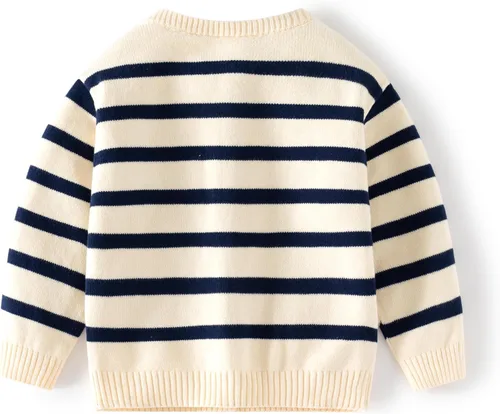 Vista 2 de Suéter de punto para niñas pequeñas, suéter de algodón con cuello redondo, suéter de manga larga, abrigo para otoño e invierno