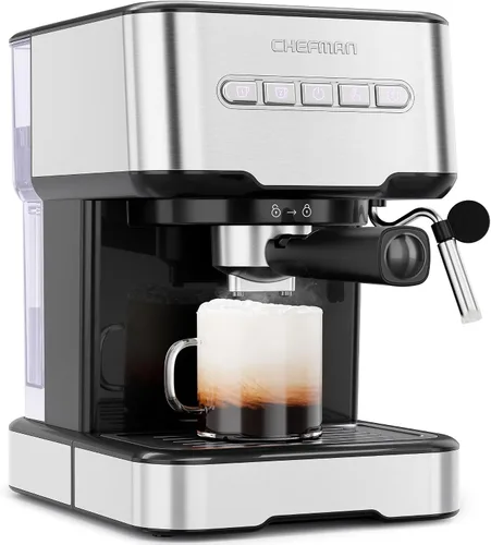 Vista 9 de Chefman CaféMaster Pro - Máquina de café expreso, prepara shots individuales o dobles, cafetera con espumador de leche integrado para capuchino