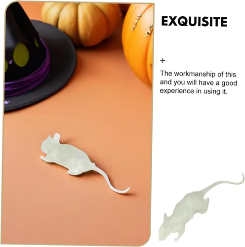 Vista 3 de 20Pcs Luminous Fake Mouse Halloween Tricky Rat Prank Props Glowing Scary Decorations for Haunted House and April Fool S Day