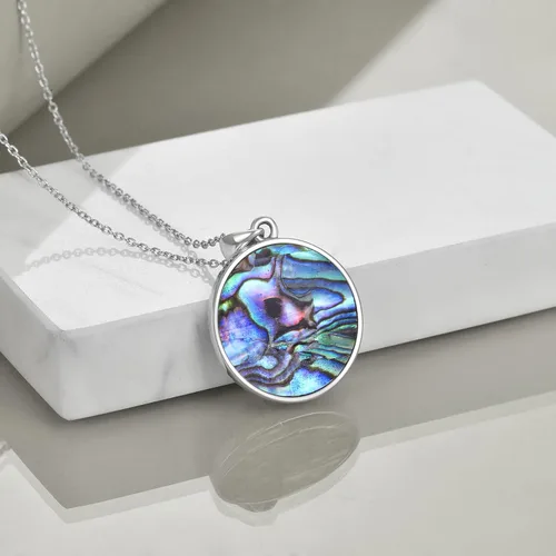 Vista 5 de SHEAISRS Moon Sun Star Necklace 925 Sterling Silver Abalone Shell Celestial Jewelry Gift for Women