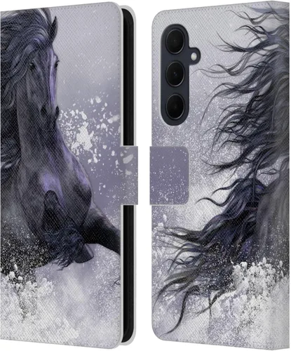 Vista 125 de Head Case Designs Officially Licensed Laurie Prindle A Morgan Christmas Western Stallion Leather Wallet Case Compatible with Samsung Galaxy A07 4G