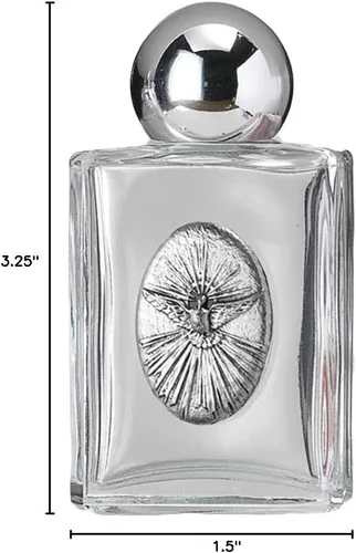 Vista 2 de Botella de agua sagrada de cristal del Espíritu Santo Regalo religioso