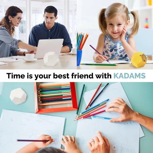 Vista 3 de KADAMS Pomodoro - Temporizador de productividad en cubo, 11 cuentas regresivas preestablecidas, activación de gravedad abatible para iniciar