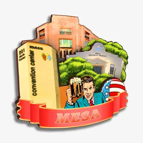 Vista 18 de Flagstaff - Imán de madera para nevera, colección de madera 3D, hecho a mano, recuerdos de ciudad de viaje, decoración del hogar, regalo -354