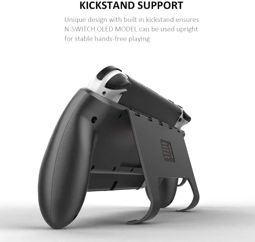 Vista 4 de Switch OLED Grip, Switch OLED Handheld Grip with Stand and Game Card Slots - Black