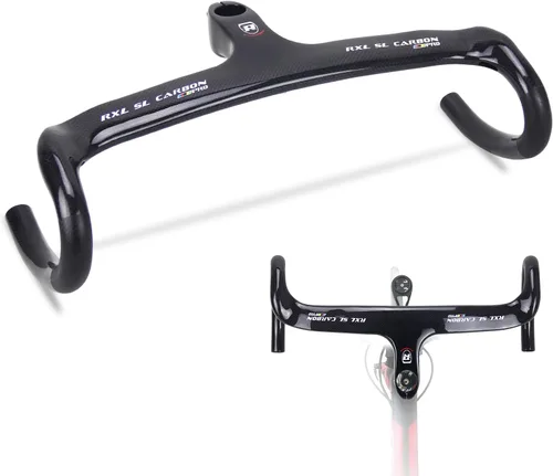 Vista 10 de Manillares de fibra de carbono RXL SL para bicicleta de carretera con vástago integrado, manillar de bicicleta de carretera integrado de carbono