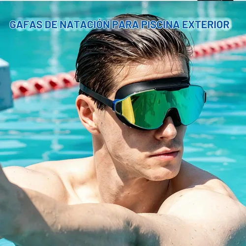 Vista 2 de Gafas de natación, gran angular antivaho y a prueba de fugas UV, gafas de natación de moda para hombres y mujeres