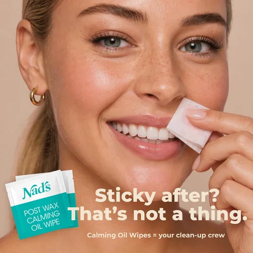 Vista 9 de Nad's Tiras de cera facial, hipoalergénicas para todo tipo de piel, depilación facial para mujeres, kit de depilación en casa con 20 tiras de cera