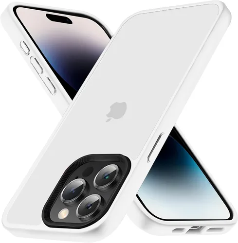 Vista 6 de Yriklso Funda para iPhone 11 Pro Max, protección contra caídas de grado militar, carcasa trasera dura translúcida - rosa esmerilado