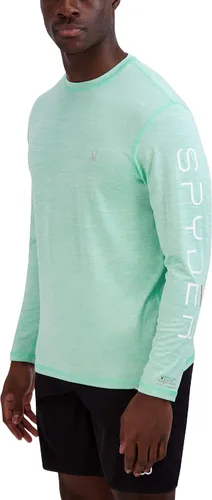 Vista 2 de Spyder Mens Long Sleeve Rashguard Quick-Dry Swim Shirt Sun Protection, Performance Top