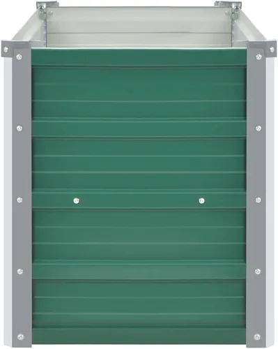 Vista 4 de Jardín elevado de acero galvanizado de 39.4 x 15.7 x 17.7 pulgadas, verde, cama de jardín elevada, macetas al aire libre para jardín de hierbas