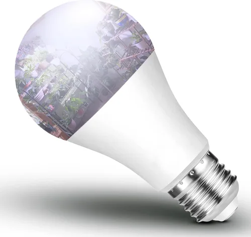 Vista 10 de Bombillas de crecimiento de espectro completo con candelabro E12 rojo azul 5000K E12, base pequeña, 9 W, bombilla de crecimiento de luz solar que
