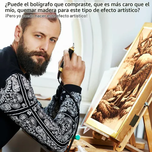 Vista 6 de FIRElood LH55-1 kit de combustión de madera, herramienta de combustión de madera, kit de quemador de madera de temperatura ajustable digitalmente