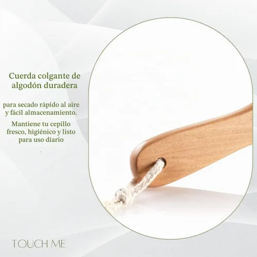 Vista 5 de Kingsley Cepillo de cerdas naturales para cuerpo con forma ergonómica, mango de madera, Paquete de 1