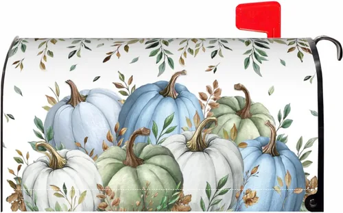Vista 26 de Halloween Pumpkin Black Cat Mailbox Covers Magnetic Standard Size 18 X 21 Fall Maple leaves Spooky Themed Holiday Decorations Mailbox Wrap Post