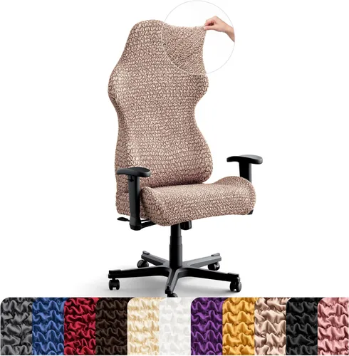 Vista 9 de PAULATO BY GA.I.CO. Funda elástica para silla de oficina y juegos, funda transpirable para sillón de computadora de escritorio con cremallera Rosa