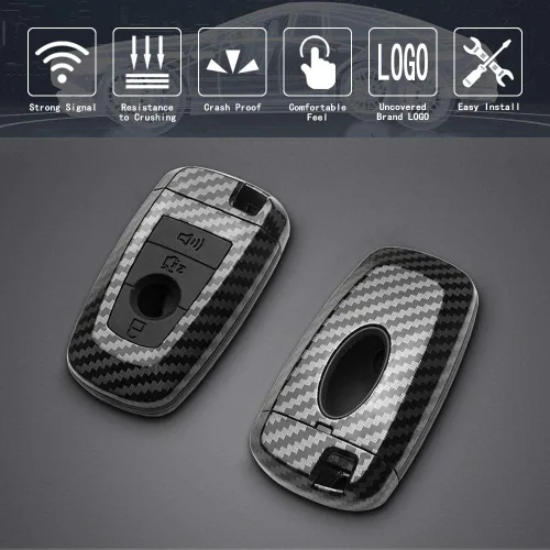 Vista 3 de Funda para llave inteligente compatible con Ford Edge Expedition Explorer Fusion para Mustang Cobra, mando a distancia sin llave de 4 botones