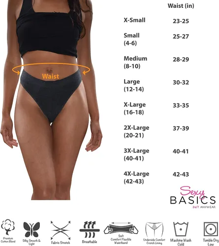 Vista 6 de Sexy Basics Ropa interior deportiva deportiva para mujer, varios paquetes